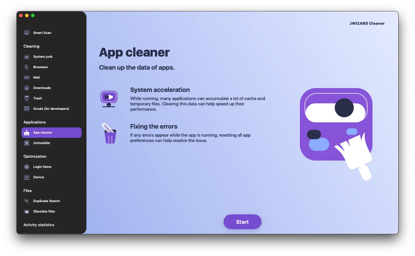 Clearing apps on a Mac