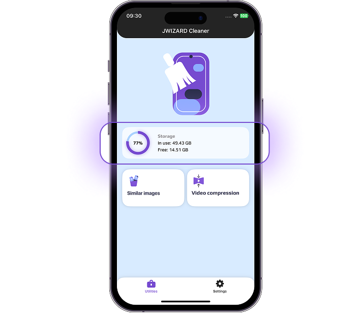 JWIZARD Cleaner App for iPhone