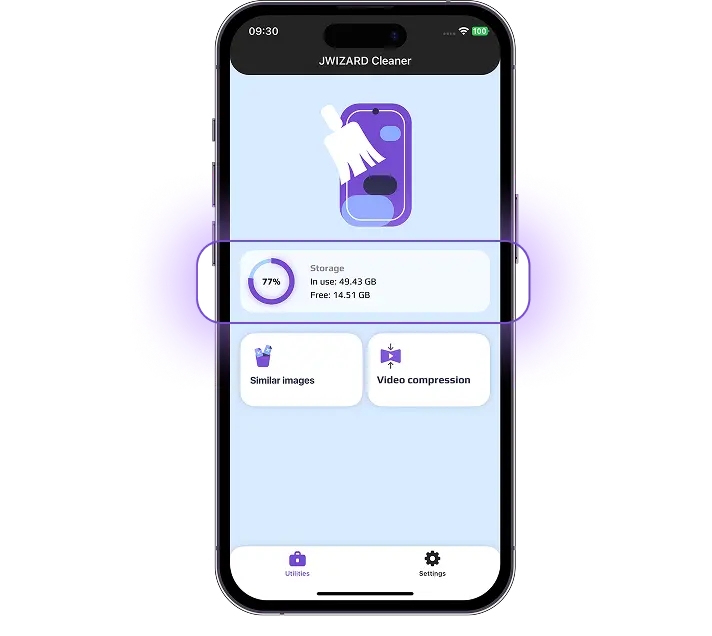 JWIZARD Cleaner App for iPhone