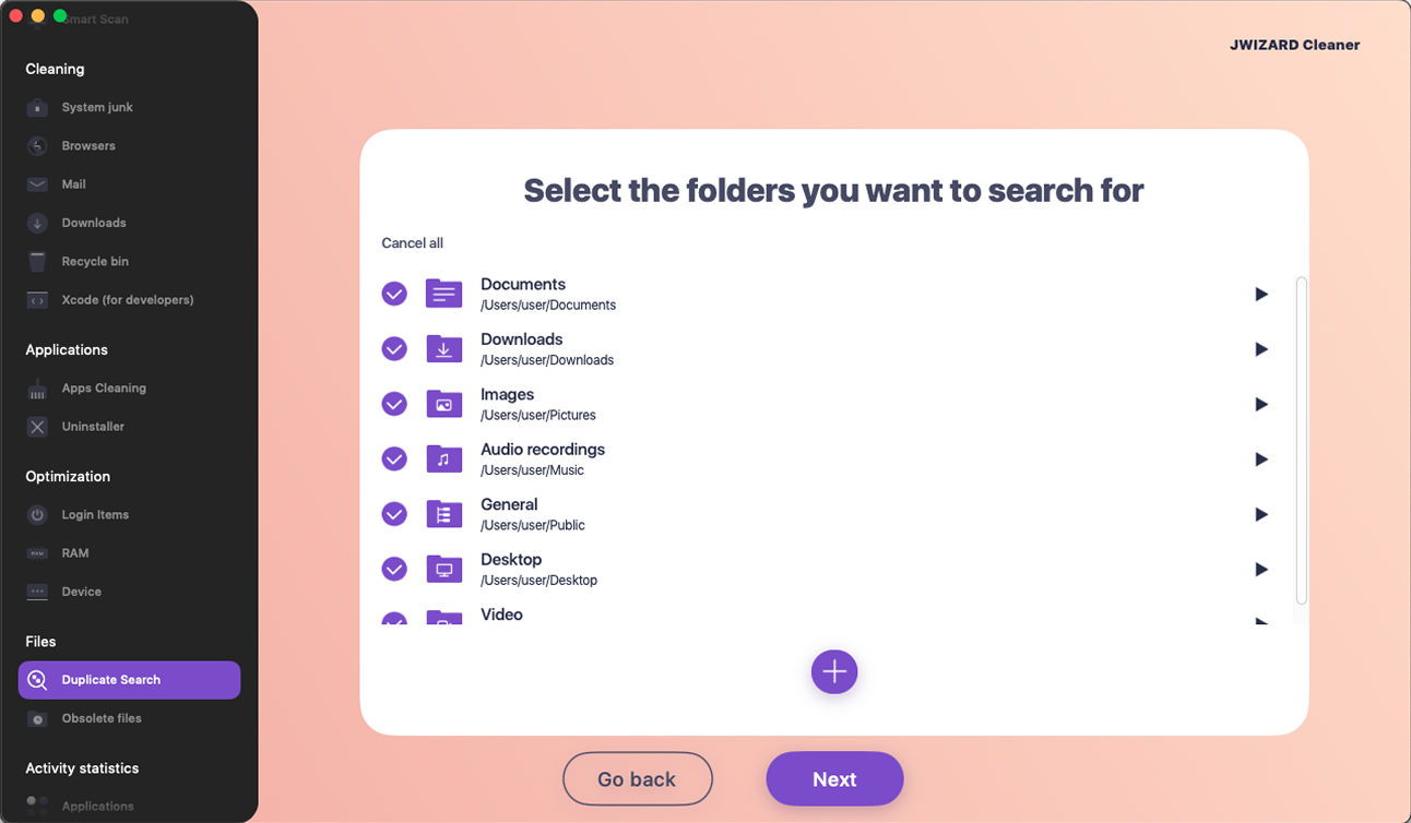 JWIZARD Cleaner duplicate search