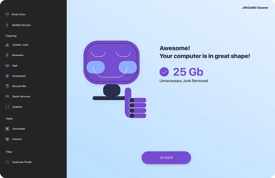 JWIZARD Cleaner App for Windows